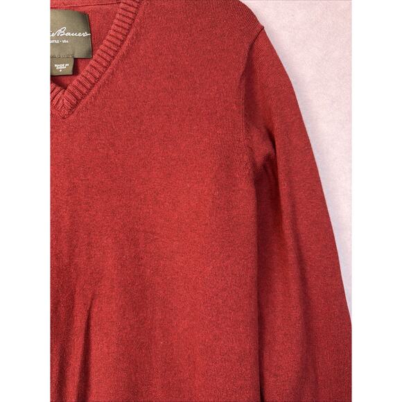 Eddie Bauer Sweater Mens XL Navy Blue Long Sleeve Cotton Cashmere Pullover - Picture 4 of 10